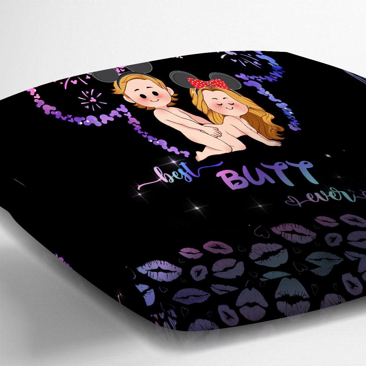 Personalized Best Butt Ever Mouse Ears Throw Pillow for Couples