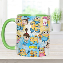 Load image into Gallery viewer, Personalized Yellow Monster Accent Mug for Kids - Custom Name Gift
