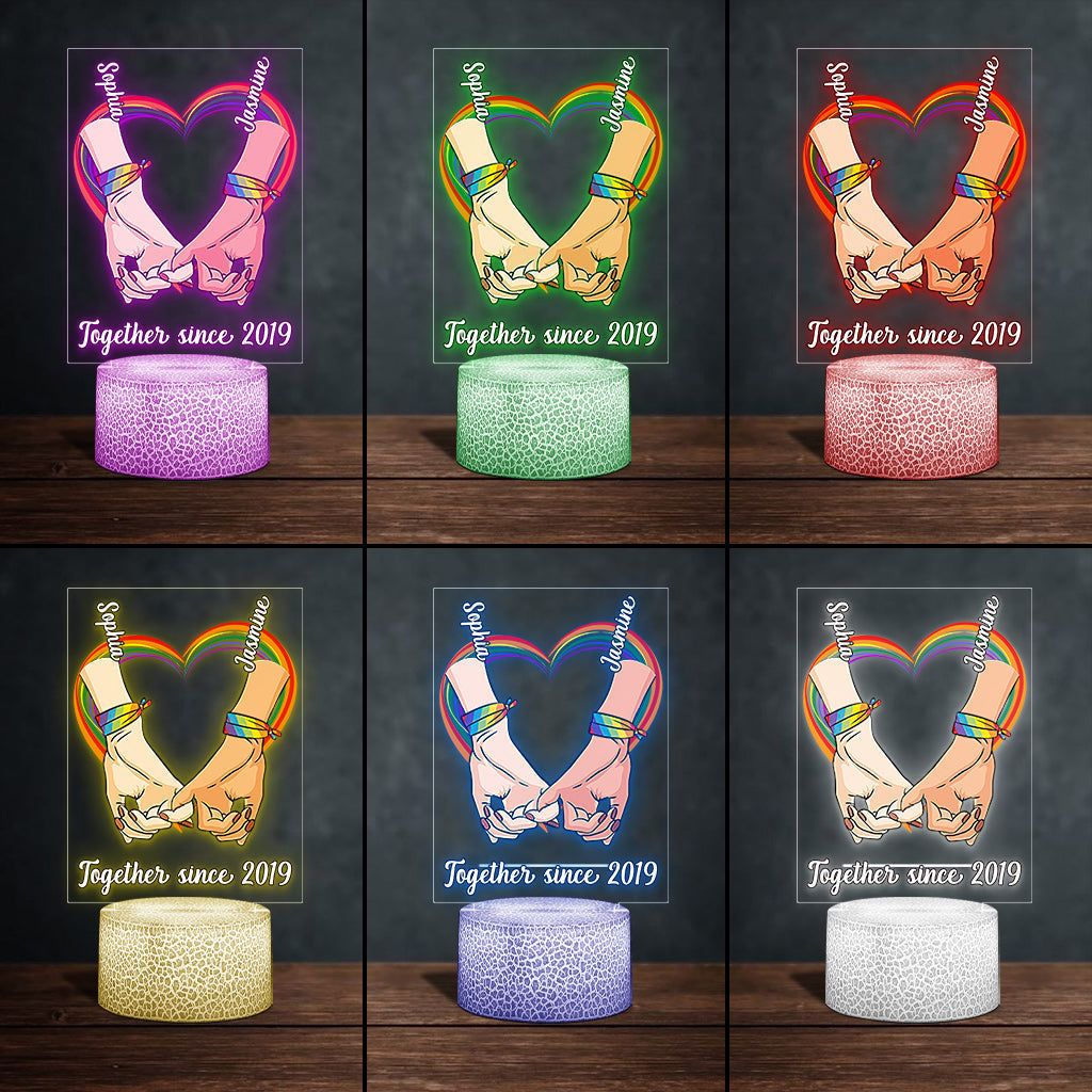 Personalized LGBT Support Shaped Plaque Light Base Gift