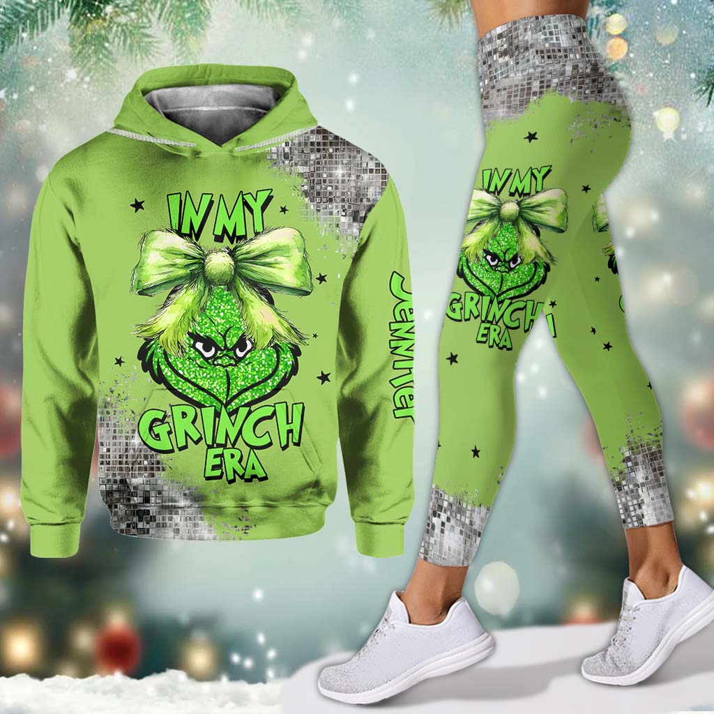 Personalized Grinch Era Hoodie and Leggings Set Gift for Christmas