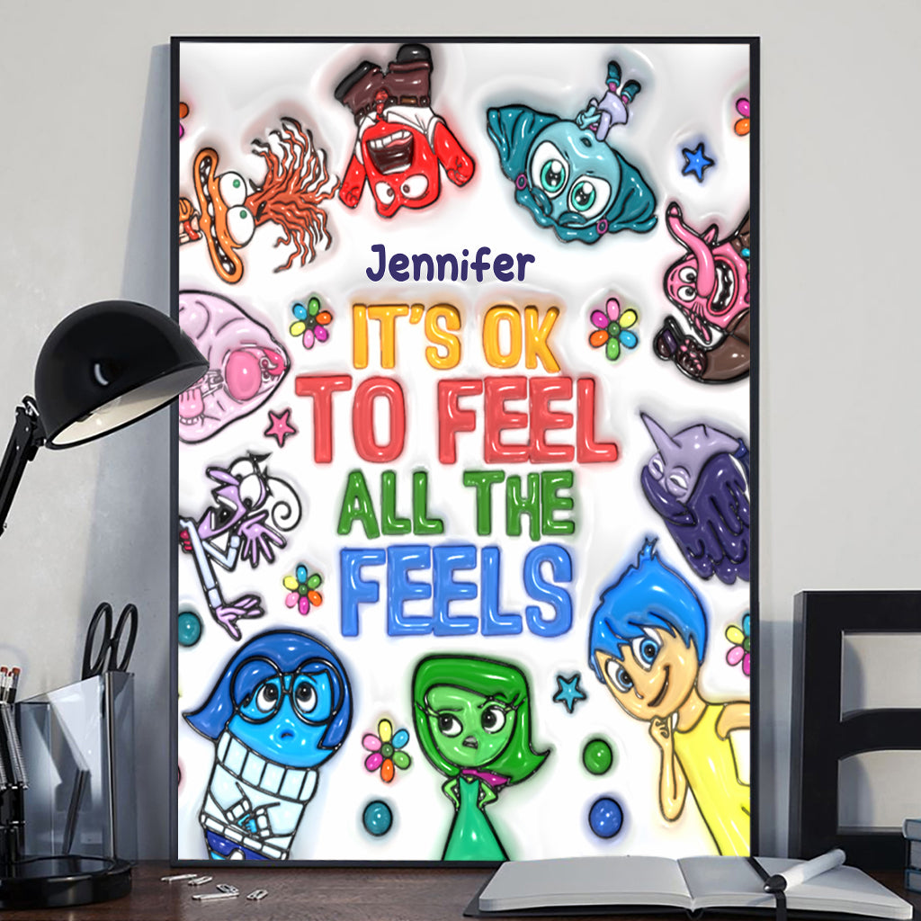 Personalized Canvas Print It's Ok To Feel All The Feels Gift for Kids