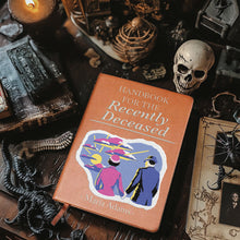 Load image into Gallery viewer, Personalized Leather Journal Handbook for the Recently Deceased Gift Idea
