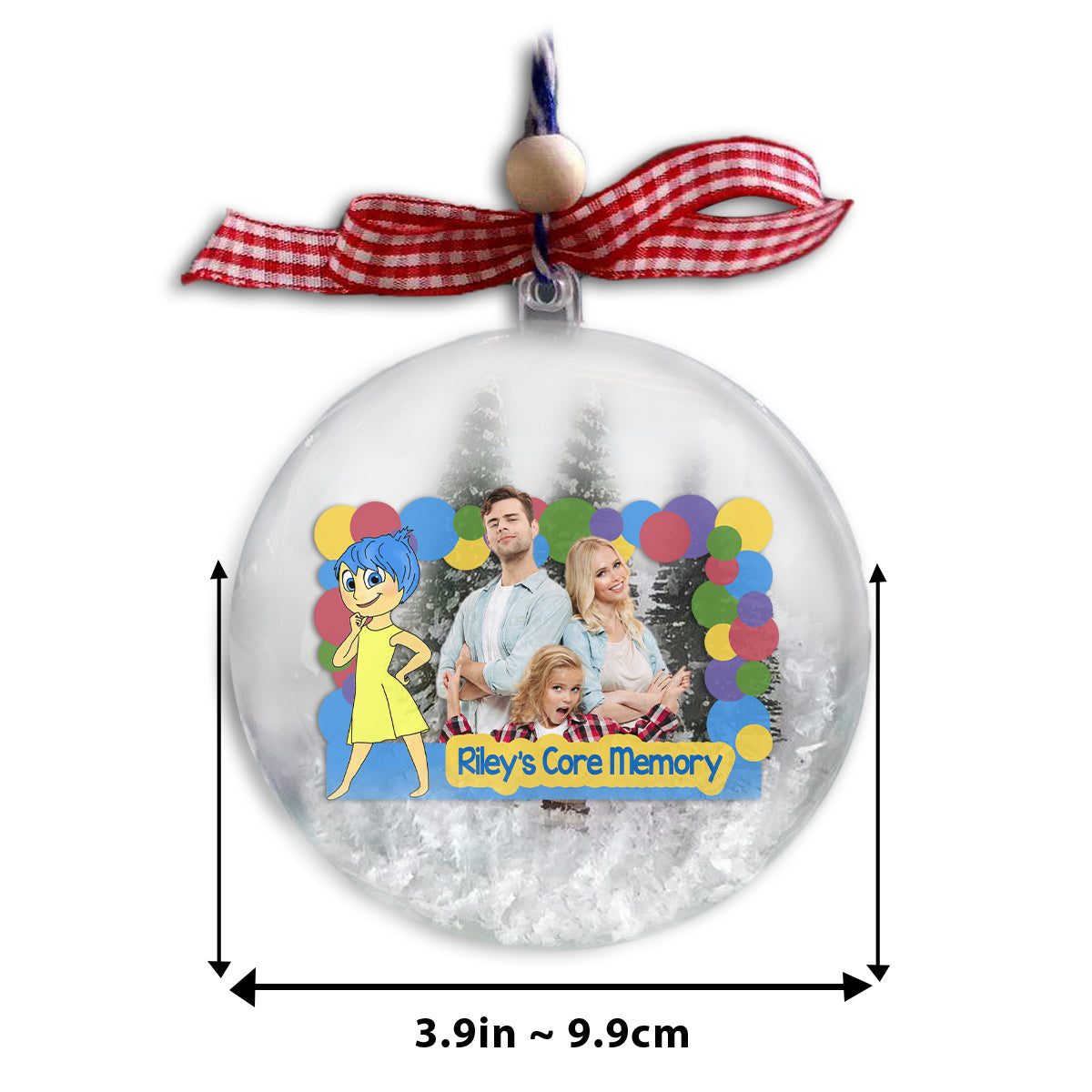Personalized Snow Globe Ornament Custom Design Unique Gift for Christmas
