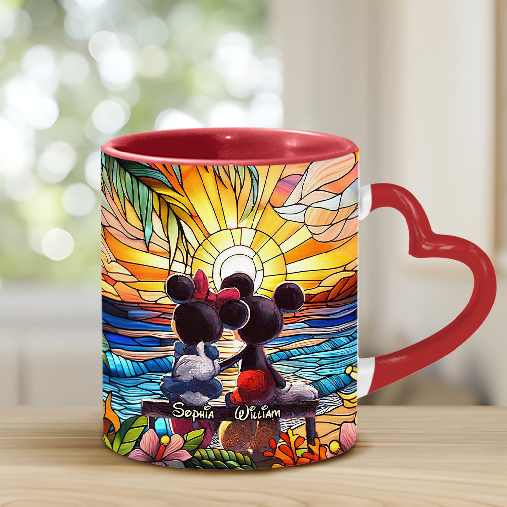 Personalized Heart Handle Mug Custom Name Gift for Couple
