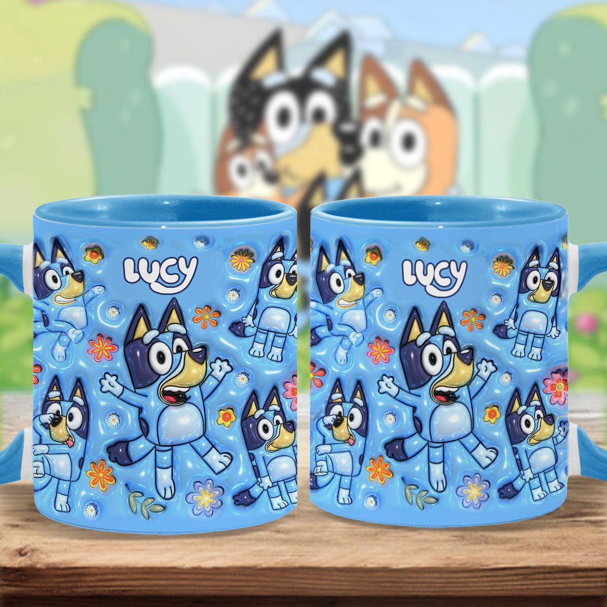 Personalized Dog Accent Mug Custom Name Unique Gift for Kids