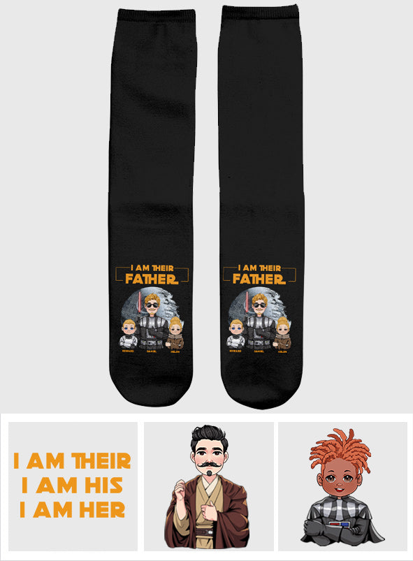 Personalized I Am Their Father Socks Custom Family Gift for Dad