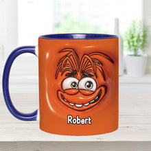 Load image into Gallery viewer, Personalized Two-Tone Accent Mug with Emotive Character - Custom Name Gift
