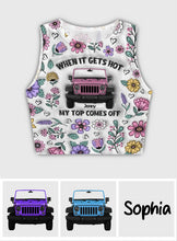Load image into Gallery viewer, Personalized Floral Print Crop Tank Top Custom Name Gift

