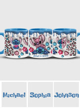 Load image into Gallery viewer, Personalized Ohana Accent Mug Custom Name Gift for Couples
