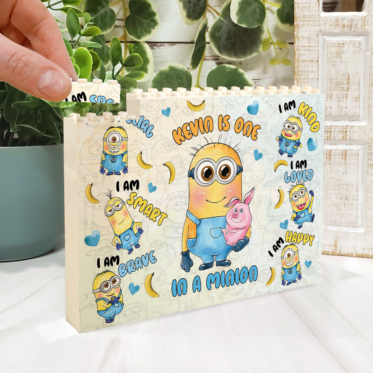 Personalized Minions Building Brick Block Custom Design Gift