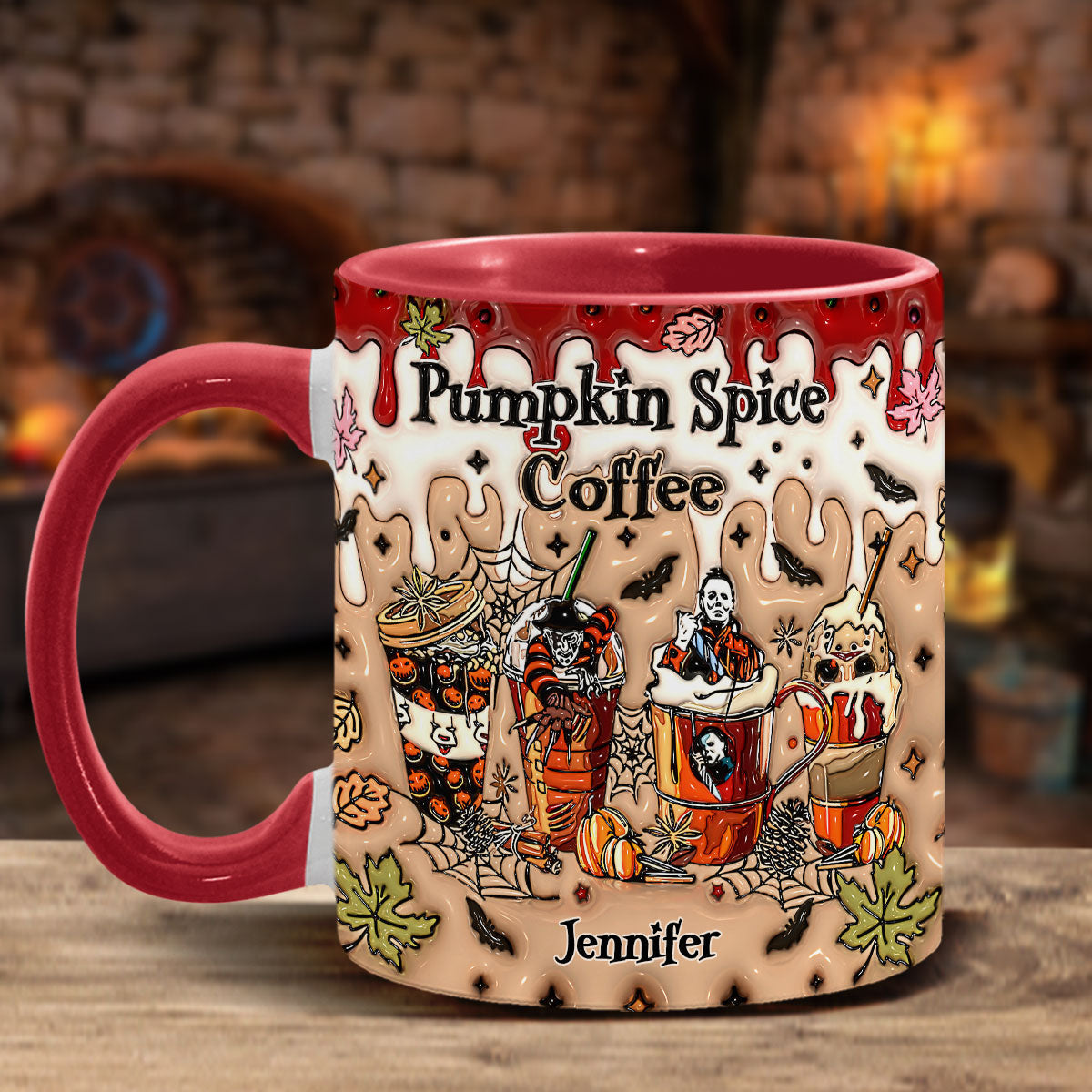 Personalized Pumpkin Spice Latte Accent Mug Custom Name Gift