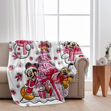 Load image into Gallery viewer, Personalized Let It Snow Mouse Blanket Custom Name Soft Flannel Gift
