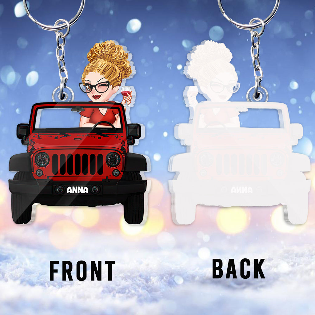 Personalized Acrylic Car Keychain Custom Name Gift for Her
