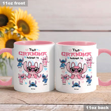 Load image into Gallery viewer, Personalized Accent Mug This Grandma Belongs To Custom Name Gift
