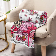Load image into Gallery viewer, Personalized Let It Snow Mouse Blanket Custom Name Soft Flannel Gift
