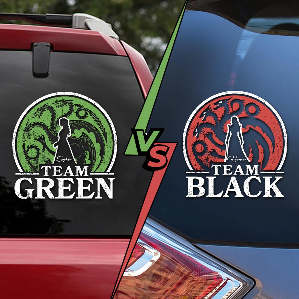 Personalized Team Black vs Team Green Decal for Cars & Windows