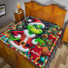 Load image into Gallery viewer, Personalized Grinchmas Quilt Holiday Gift for Kids &amp; Family
