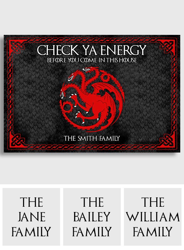 Personalized Game Of Thrones Doormat Custom Family Name