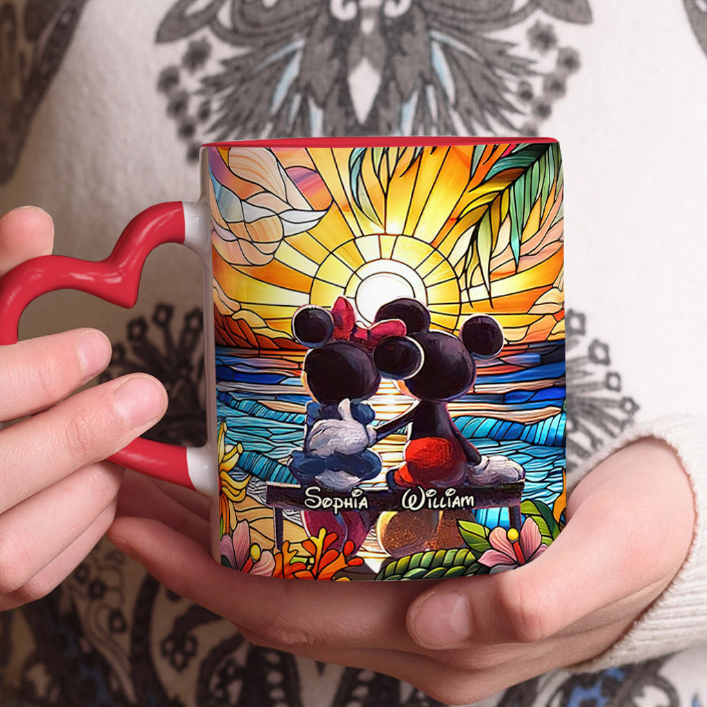 Personalized Heart Handle Mug Custom Name Gift for Couple