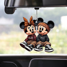 Load image into Gallery viewer, Personalized Couple Mouse Car Ornament Custom Names Gift

