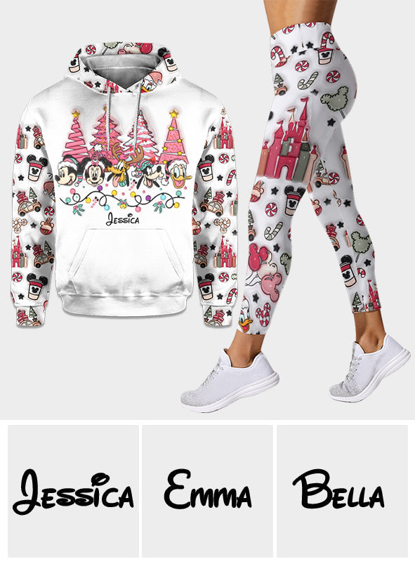 Personalized Christmas Mouse Hoodie and Leggings Gift for Kids