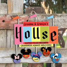 Load image into Gallery viewer, Personalized Happiest Place on Earth Wood Sign for Grandparents - Custom Name Decor Gift
