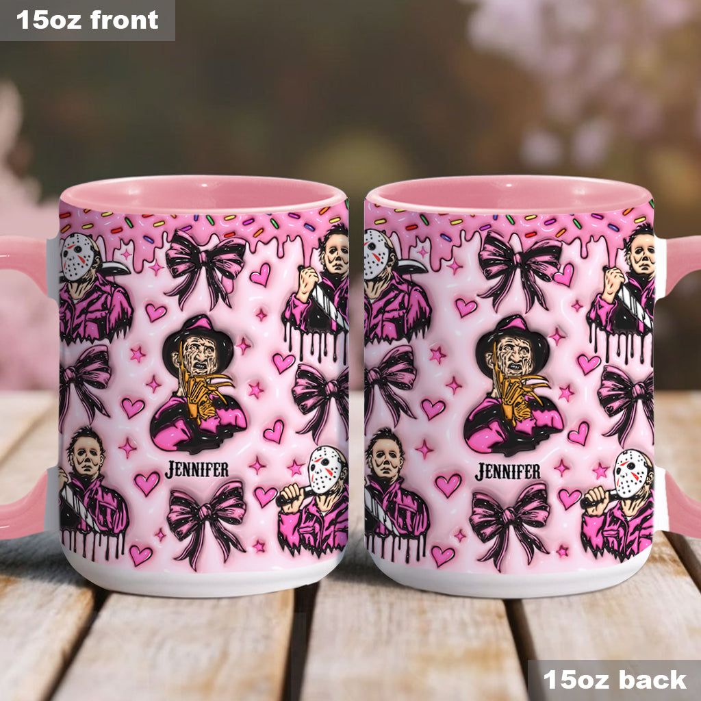 Personalized Pink Halloween Accent Mug with Custom Name