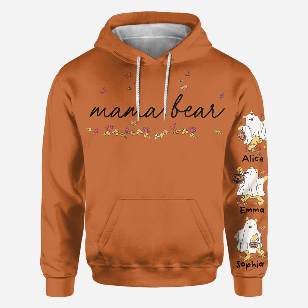 Personalized Mama Bear All Over Shirt for Mom with Custom Names