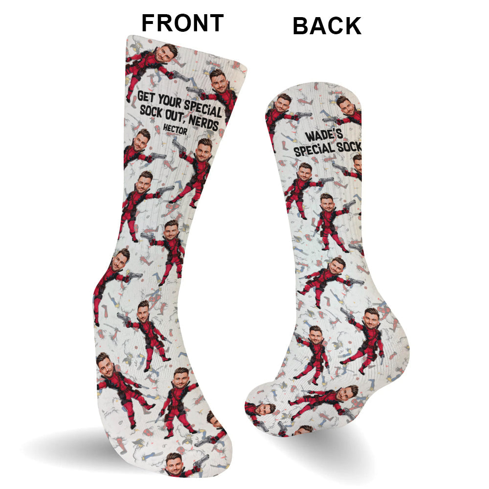 Personalized Funny Socks Custom Face Gift for Nerds