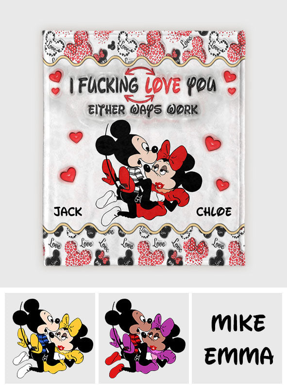 Personalized Mouse Blanket Cute Love Gifts for Couples