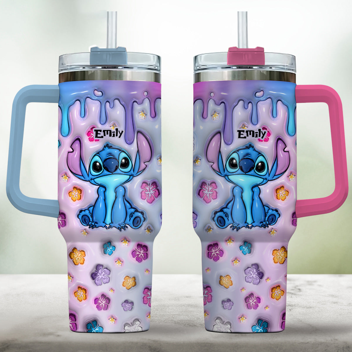 Personalized Ohana Tumbler with Handle Custom Name Gift Idea