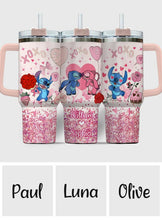 Load image into Gallery viewer, Personalized Ohana Tumbler with Handle Custom Name Gift for Couples
