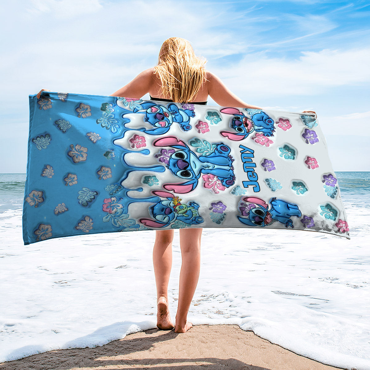 Personalized Ohana Beach Towel Custom Name Gift for Family
