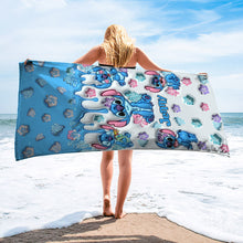 Load image into Gallery viewer, Personalized Ohana Beach Towel Custom Name Gift for Family
