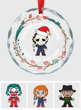 Load image into Gallery viewer, Personalized Horror Movie Characters Glass Ornament Gift for Christmas
