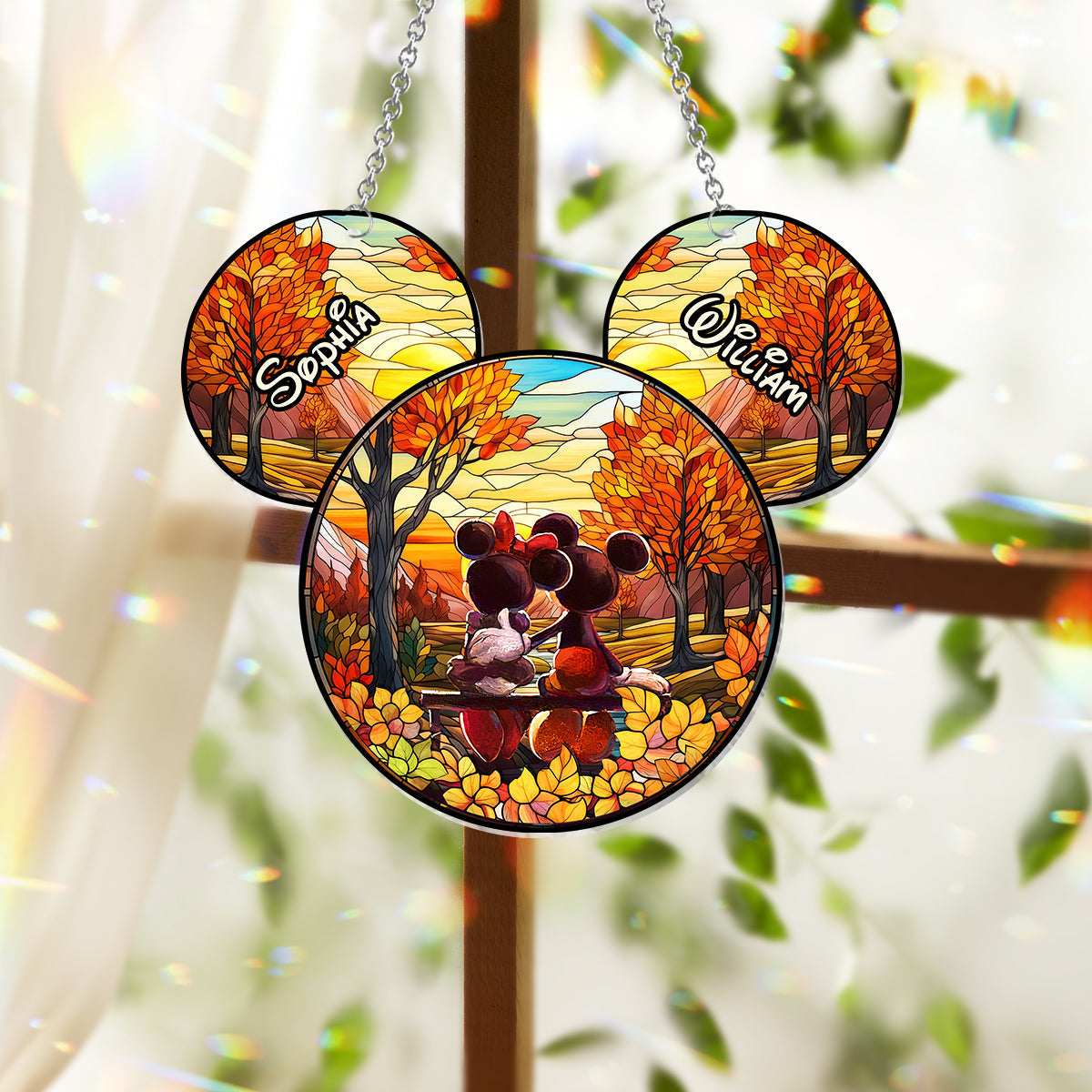 Personalized Window Hanging Suncatcher Ornament for Couples