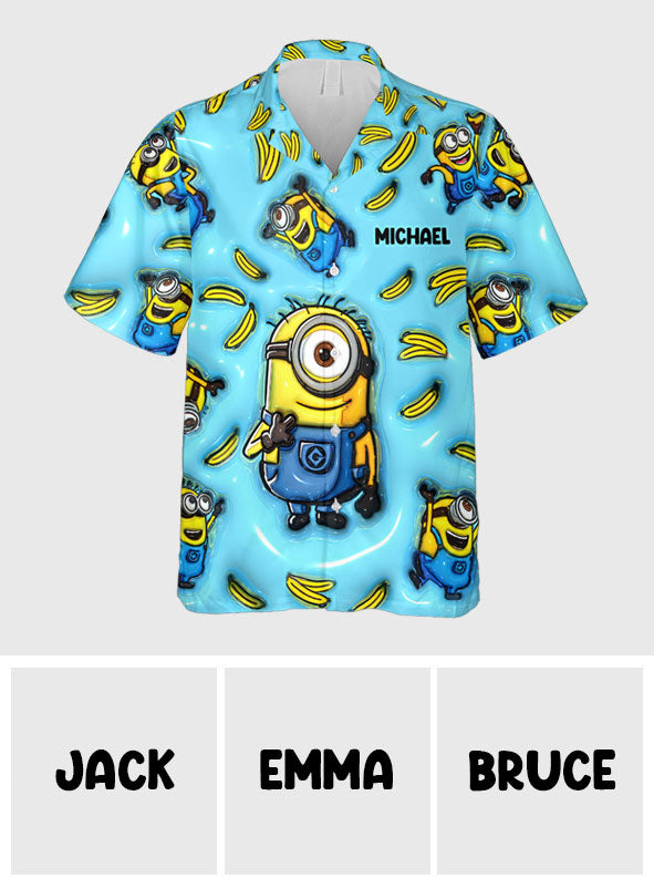 Personalized Minion Hawaiian Shirt Custom Name Gift for Him