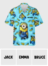 Load image into Gallery viewer, Personalized Minion Hawaiian Shirt Custom Name Gift for Him
