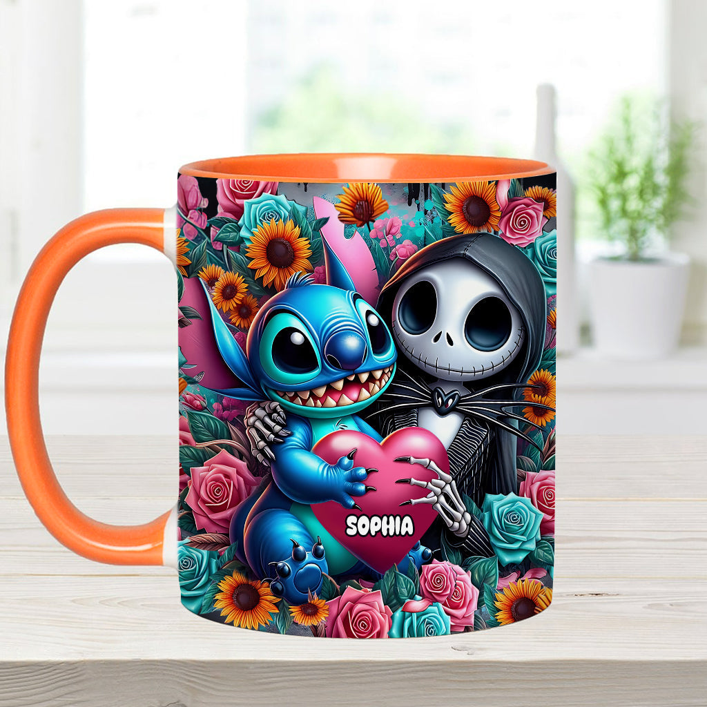 Personalized Nightmare Accent Mug Custom Name Gift for Halloween