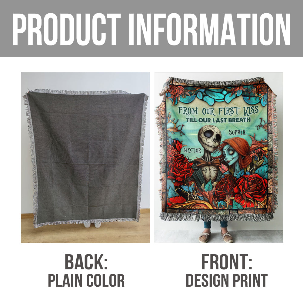 Personalized Woven Blanket Custom Couple Design Gift for Christmas