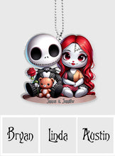 Load image into Gallery viewer, Personalized Nightmare Chicano Couple Car Ornament Gift
