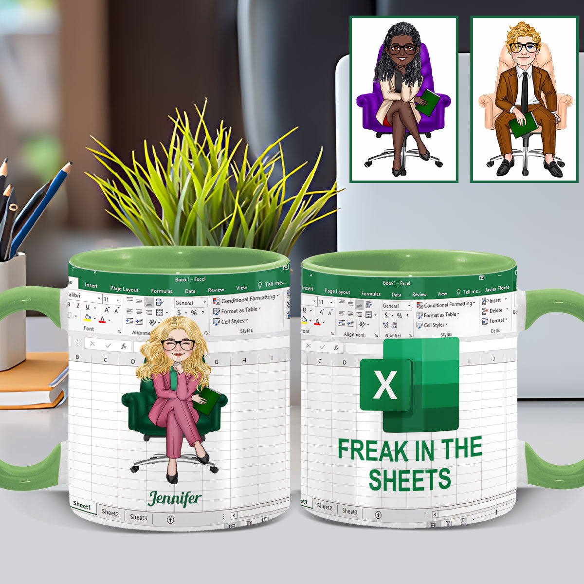 Personalized Accent Mug Custom Colleague Gift with Name
