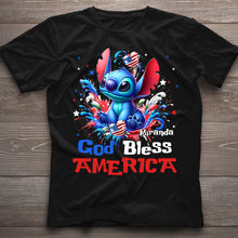 Load image into Gallery viewer, Personalized God Bless America T-Shirt &amp; Hoodie for July 4th Gift
