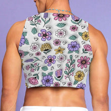Load image into Gallery viewer, Personalized Floral Print Crop Tank Top Custom Name Gift
