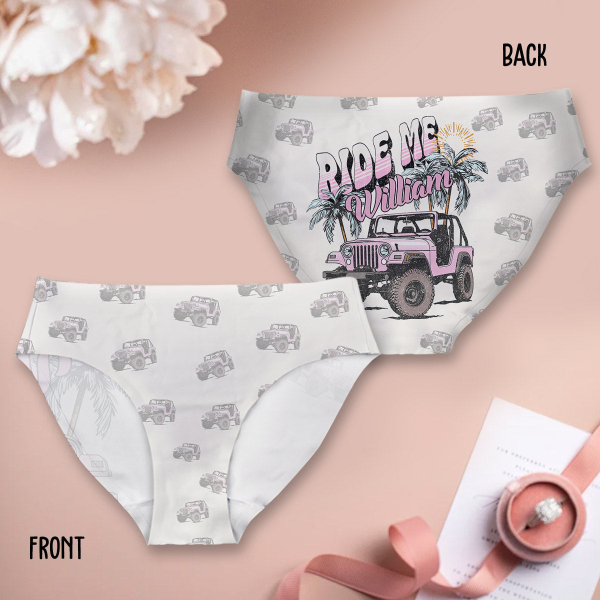 Personalized Women's Briefs with Ride Me Design for Her