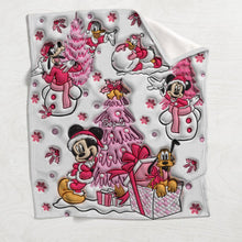 Load image into Gallery viewer, Personalized Let It Snow Mouse Blanket Custom Name Soft Flannel Gift
