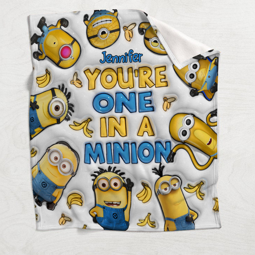 Personalized Minion Blanket Custom Name Gift for Kids