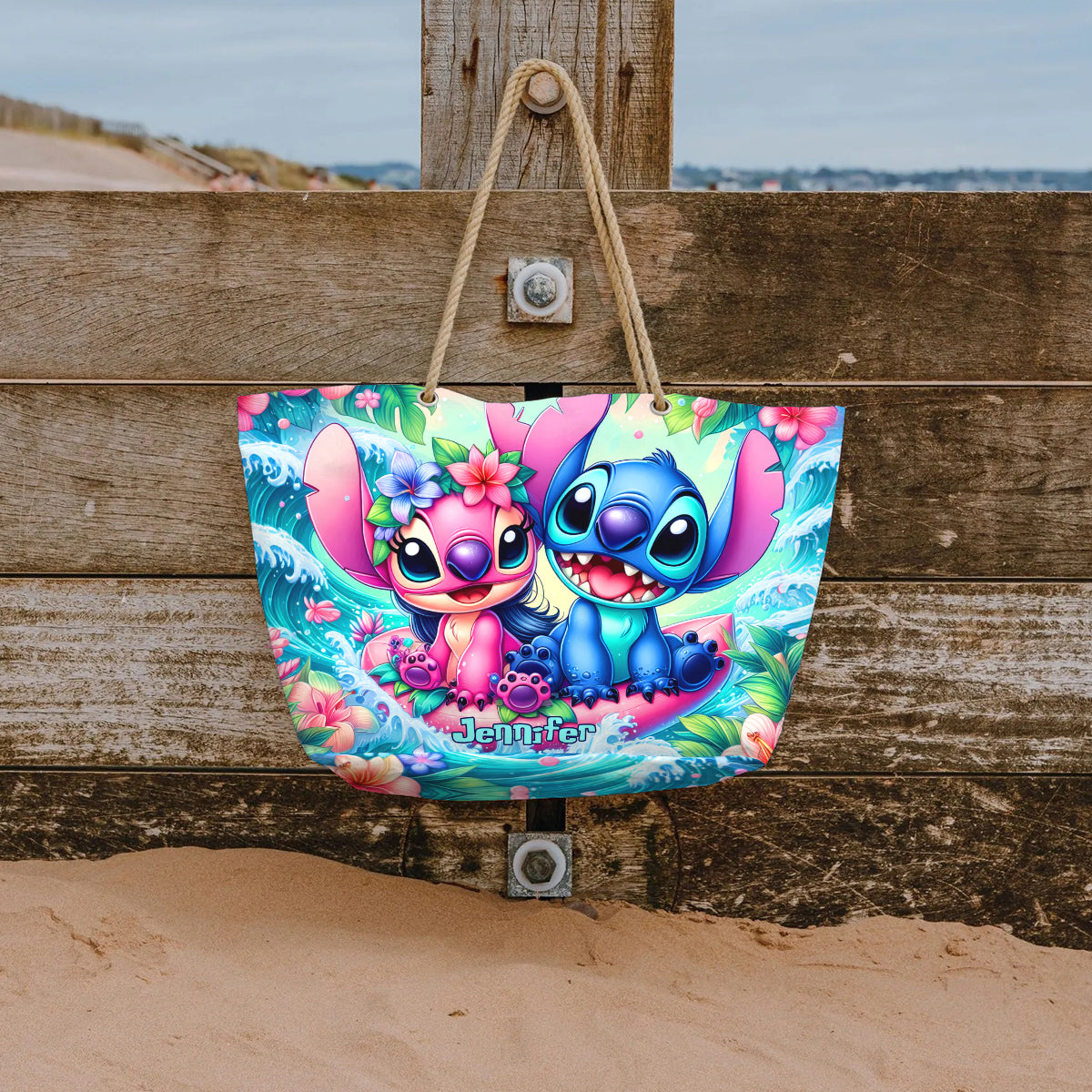 Personalized Canvas Beach Bag with Custom Design for Summer Vibes