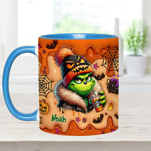 Load image into Gallery viewer, Personalized Halloween Grinch Accent Mug Custom Name Gift
