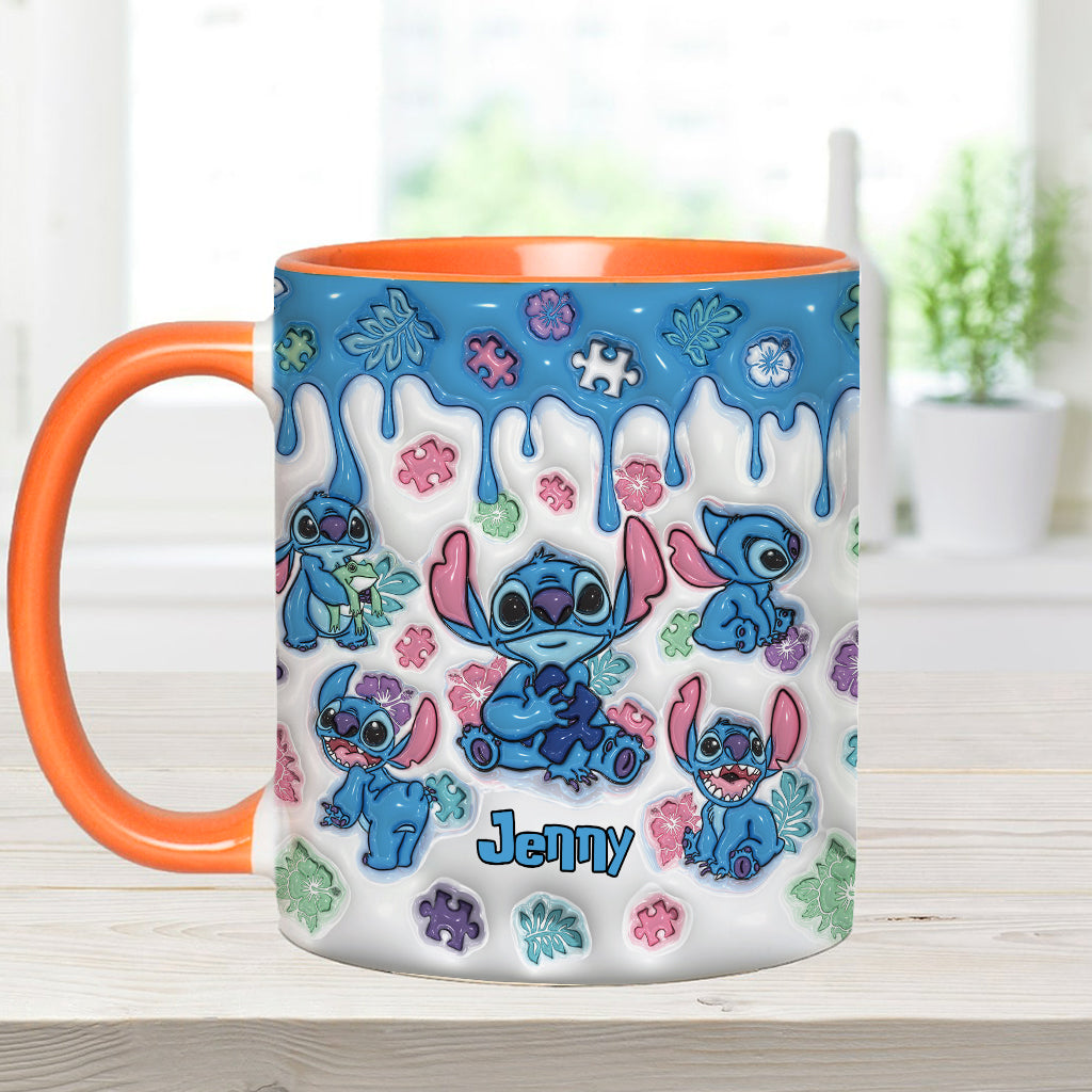 Personalized Autism Awareness Accent Mug Custom Name Gift